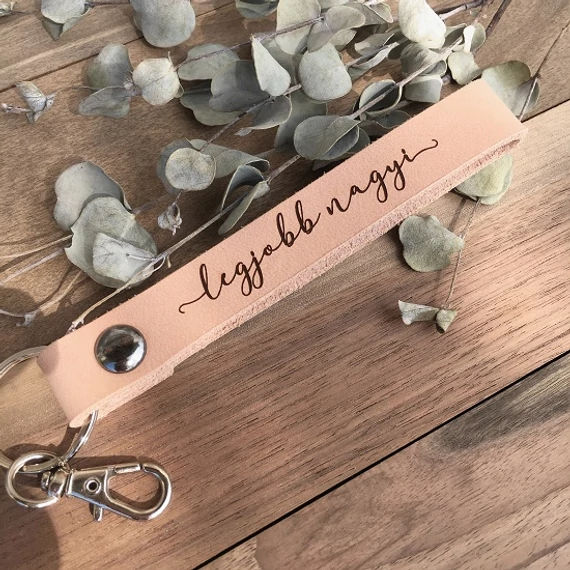Legjobb nagyi - bőr kulcstartó