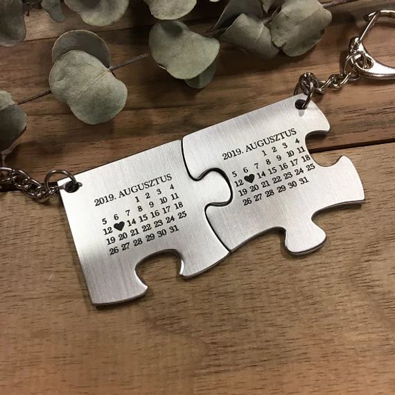 Páros puzzle naptáros kulcstartó
